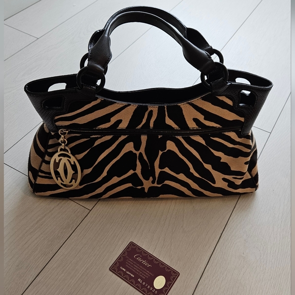 [SOLD]Cartier zebra print pony hair shoulder/tote bag - Picture 6 of 6